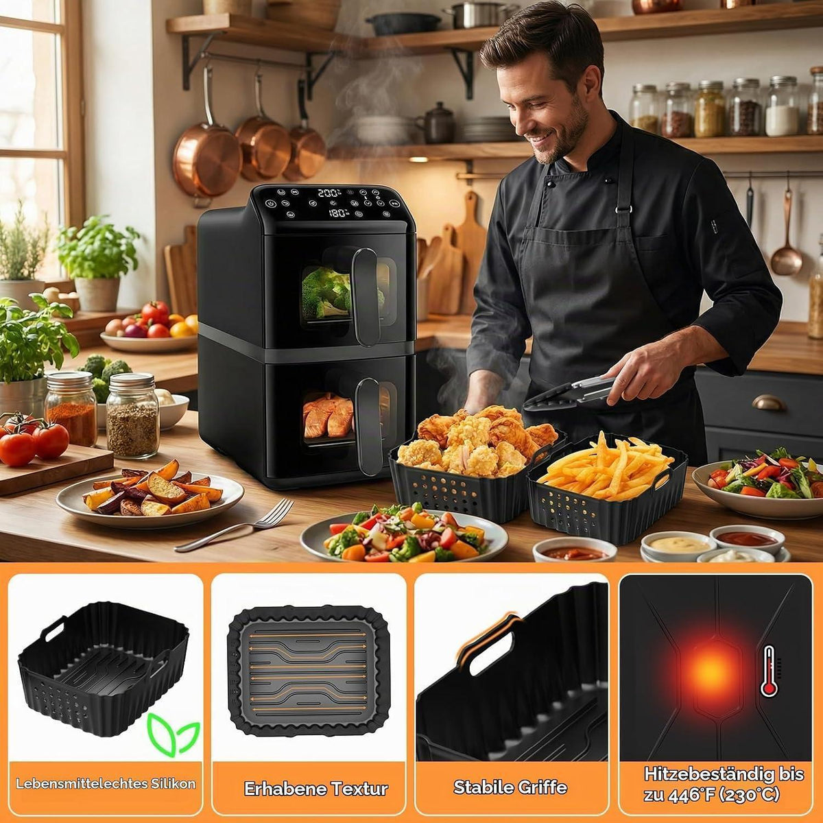 Silikonform für Heißluftfritteuse – Philips Airfryer 4000 Serie