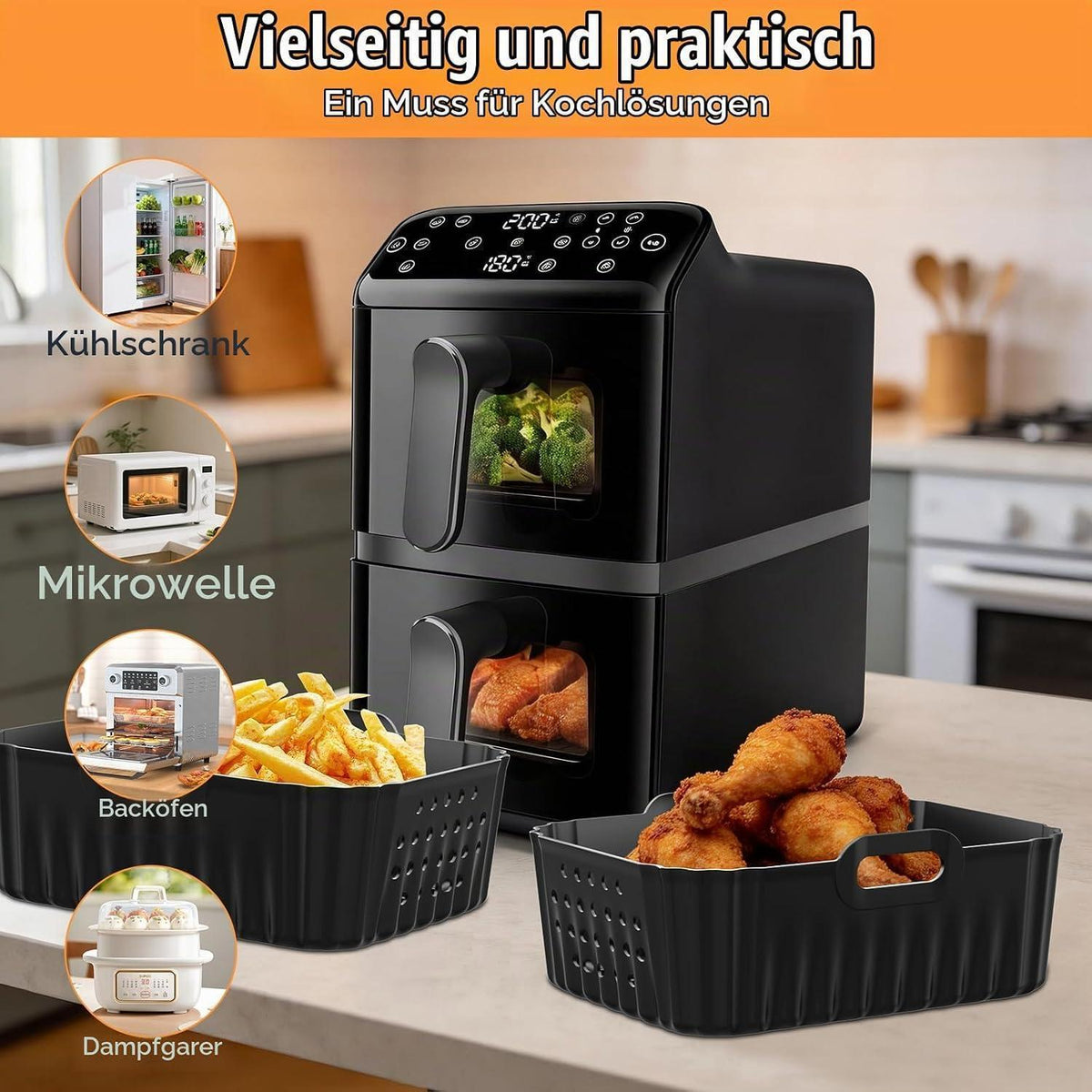 Silikonform für Heißluftfritteuse – Philips Airfryer 4000 Serie