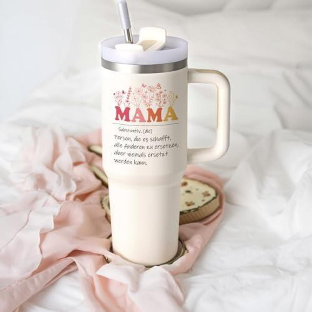 Edelstahl Thermobecher Mama Geschenk Muttertag 1182ml