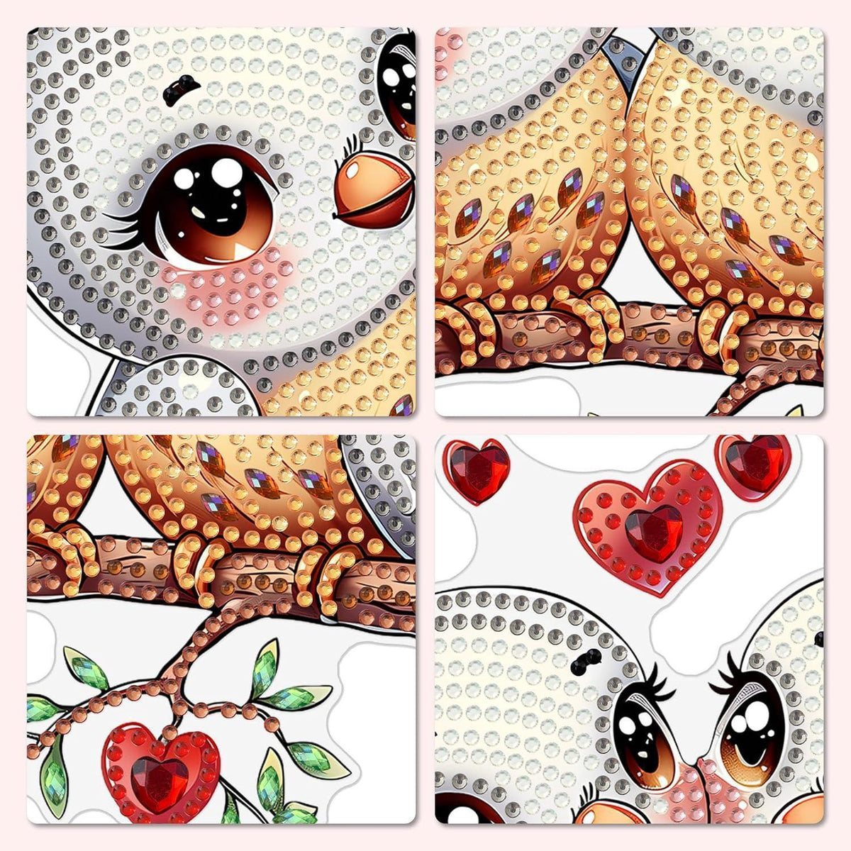 Diamant Painting Set Liebesvögel – DIY Hänge-Dekoration 20x20cm