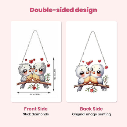 Diamant Painting Set Liebesvögel – DIY Hänge-Dekoration 20x20cm