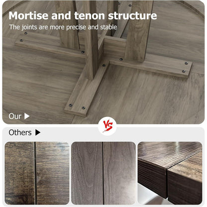 Runder Esstisch Holz Industrial Design – Platzsparend & Stabil