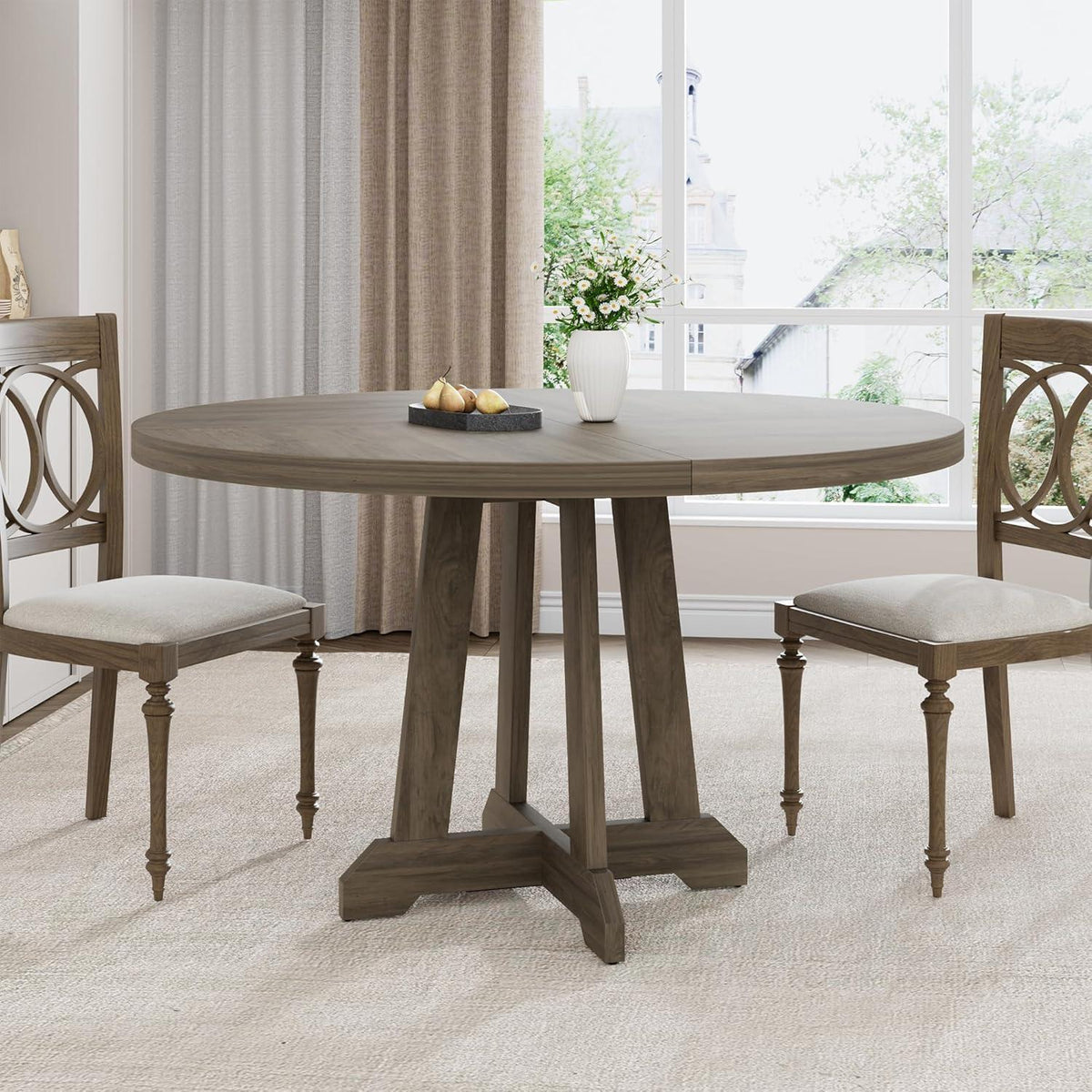 Runder Esstisch Holz Industrial Design – Platzsparend & Stabil