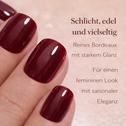 Kunstnägel zum Aufkleben, Weinrot Bordeaux, Kurz Eckig Glänzend