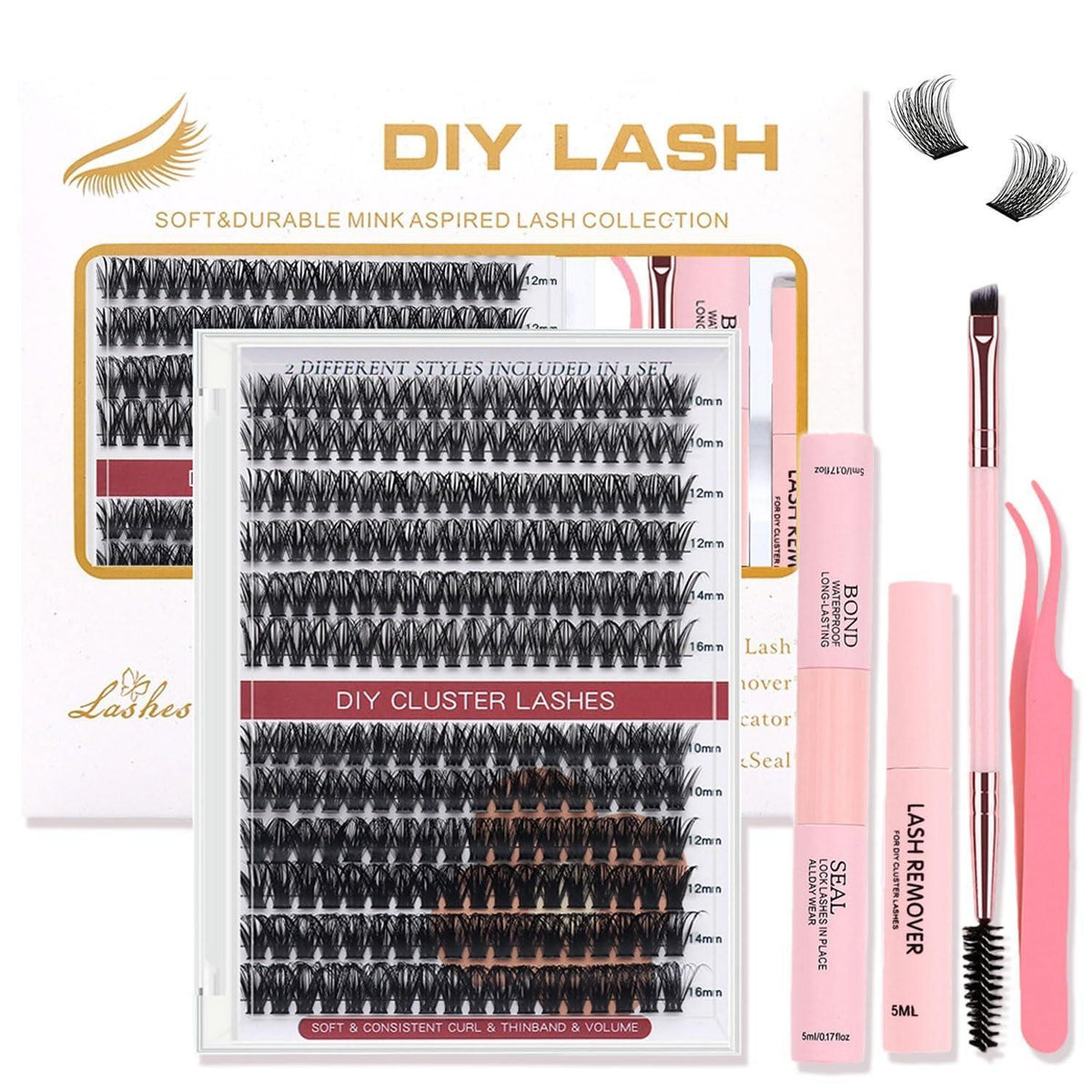 Wimpern Extensions Set 228 Stück – DIY Lash Cluster für Natürlichen Look