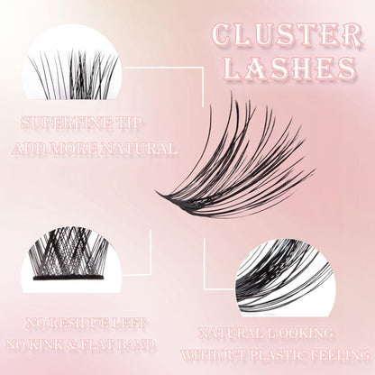 Wimpern Extensions Set 228 Stück – DIY Lash Cluster für Natürlichen Look