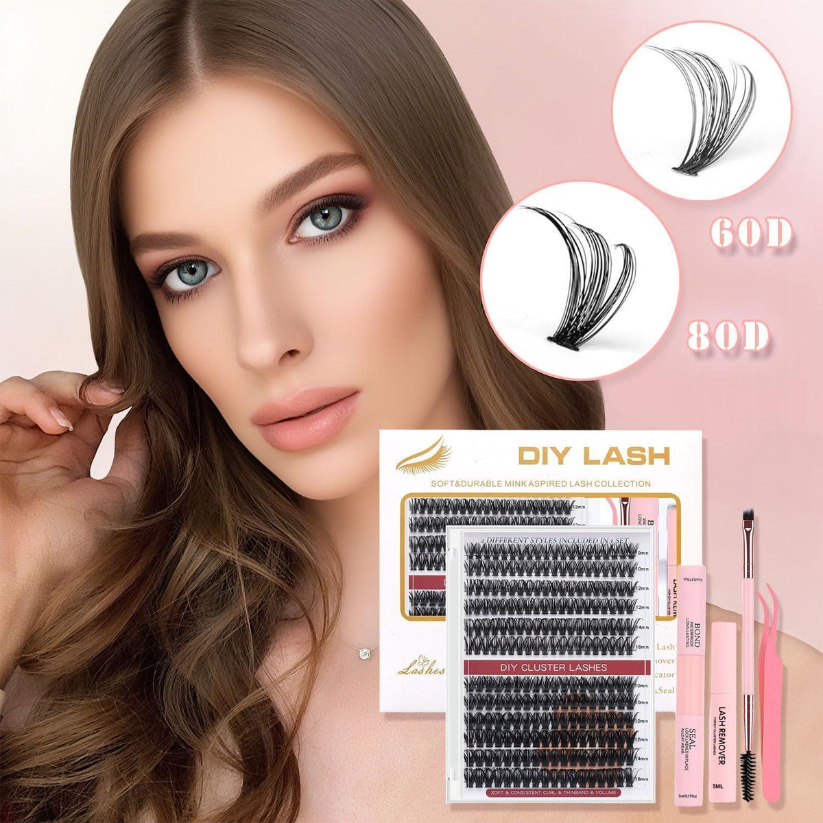 Wimpern Extensions Set 228 Stück – DIY Lash Cluster für Natürlichen Look