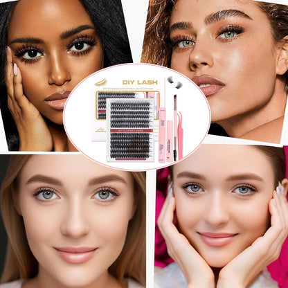 Wimpern Extensions Set 228 Stück – DIY Lash Cluster für Natürlichen Look