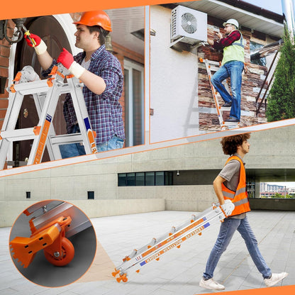 6m Ausziehleiter mit Stabilisator & Rollen – Vielseitig & Sicher