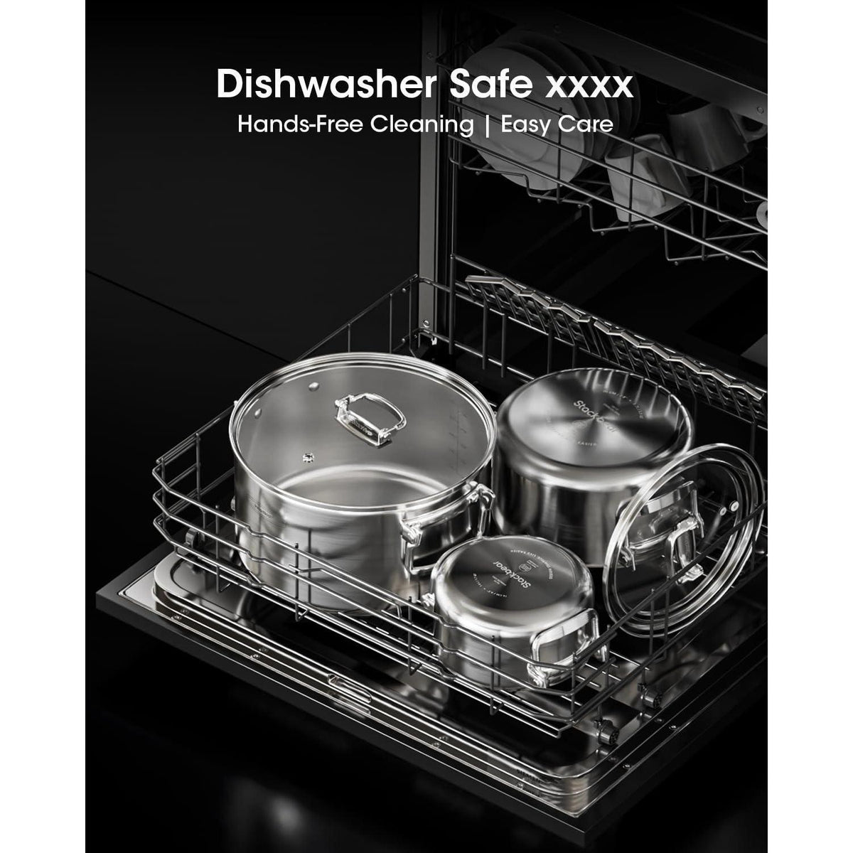 Edelstahl Topfset 6-teilig mit Glasdeckel – Induktion & Herdgeeignet