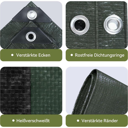 Schwerlast-Abdeckplane 4x5m – Wasserdicht, UV-Beständig & Reißfest