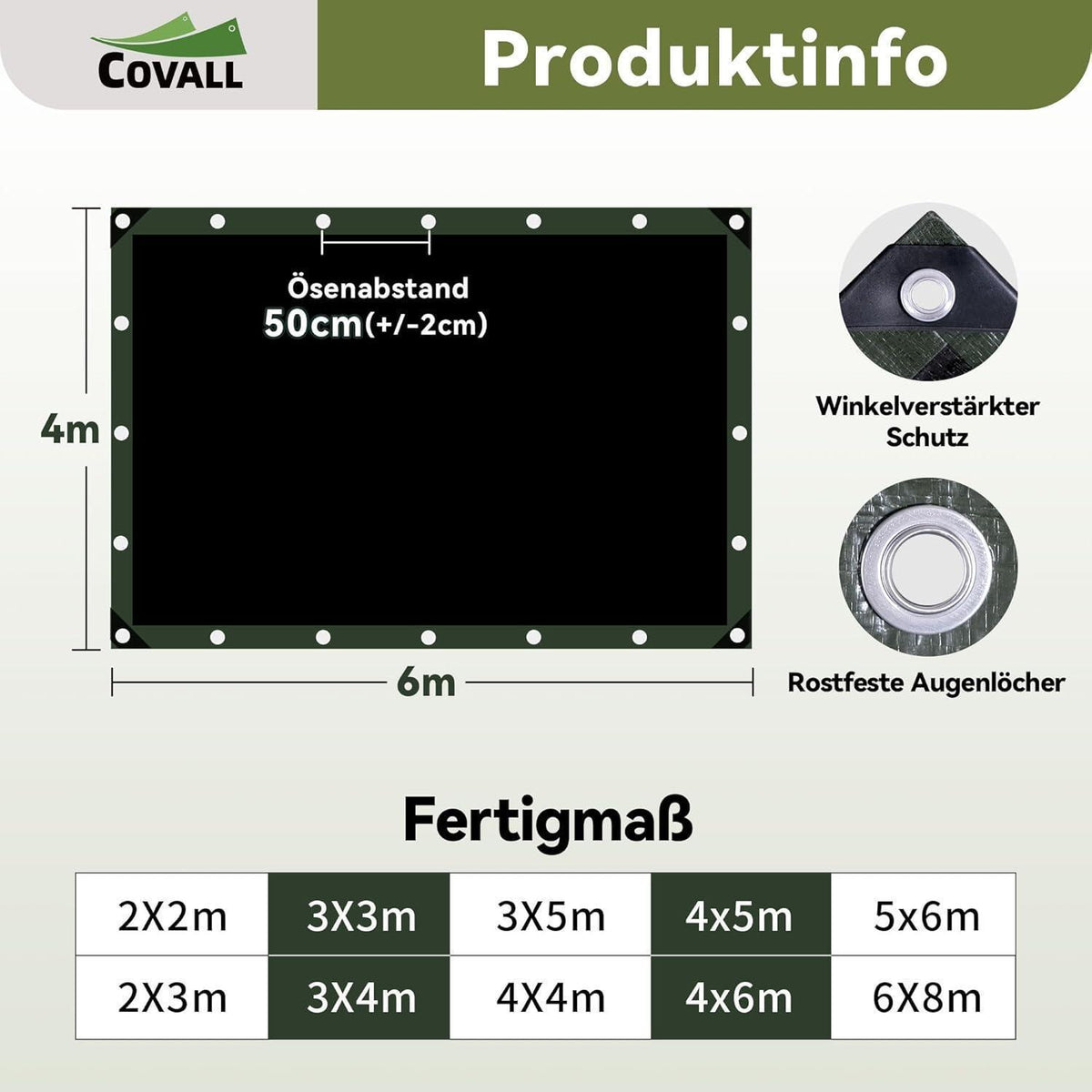 Schwerlast-Abdeckplane 4x6m – Wasserdicht, UV-Beständig & Reißfest