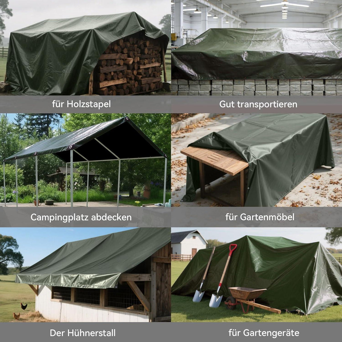 Schwerlast-Abdeckplane 5x6m – Wasserdicht, UV-Beständig & Reissfest