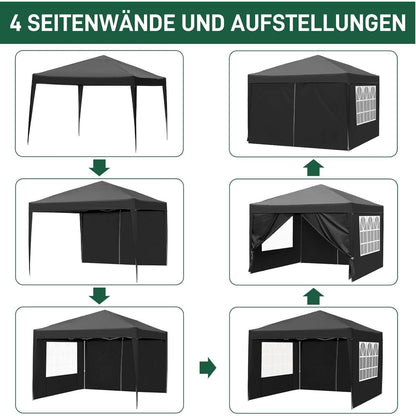 3x3m Faltpavillon – Wasserdicht, Stabil & UV-Schutz für Garten & Camping