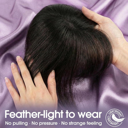 Echthaar Topper mit Pony – Volumen & natürliche Fülle
