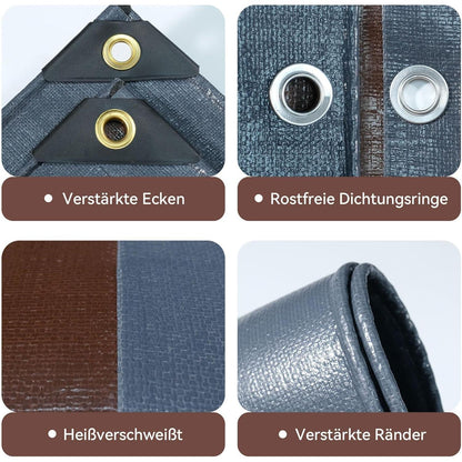 Schwere Abdeckplane 5x6m | 280g/m² | Reißfest & Wasserdicht