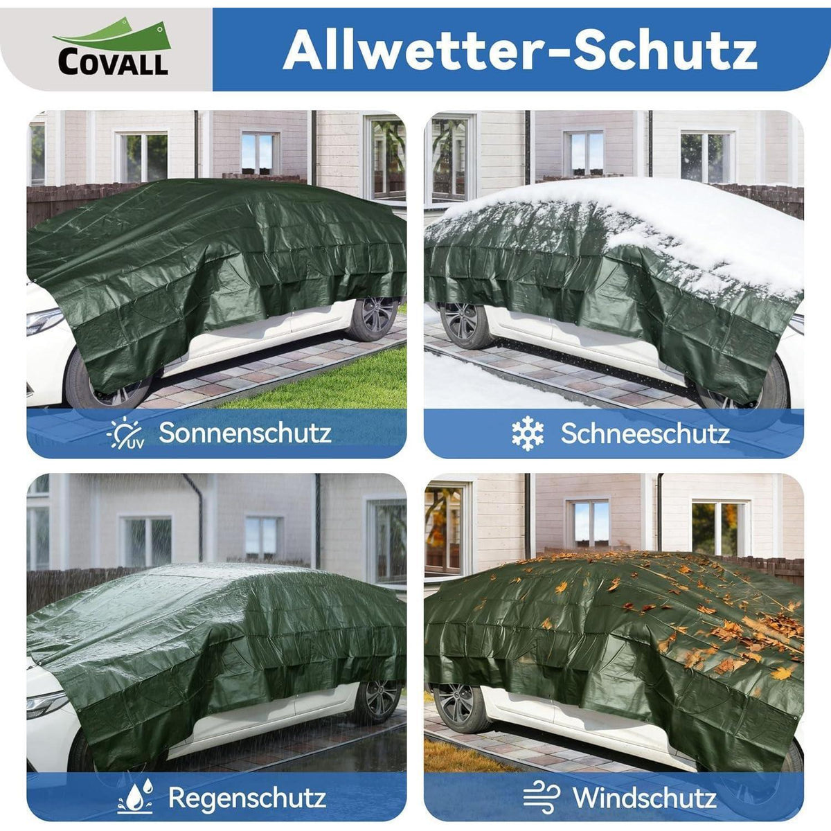 Abdeckplane Blau 10x10m – Reißfest, UV-Schutz & Rostfreie Ösen
