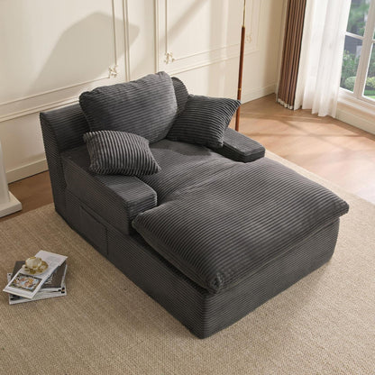 160cm Chaiselongue Sofa mit Schlafsofa Funktion – Grau