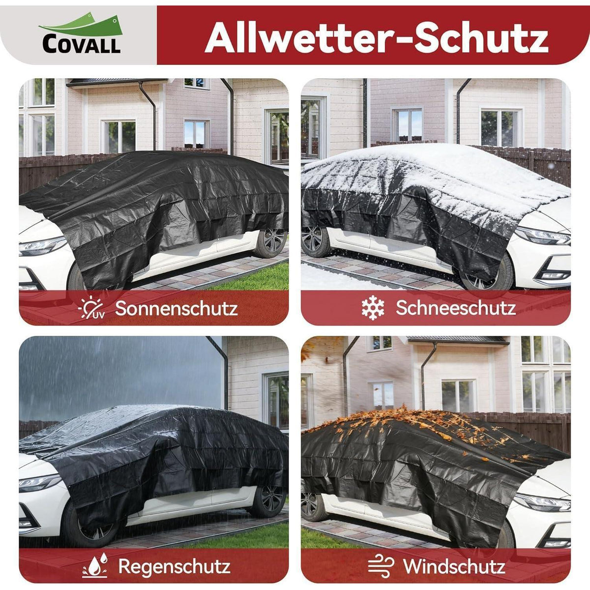 Abdeckplane 8x10m Schwarz | Wasserdicht, UV-Beständig & Reißfest