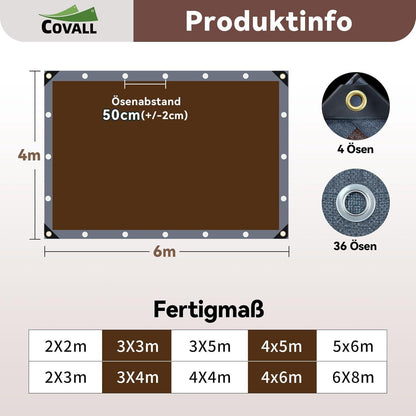 Schwere Abdeckplane 4x6m | 280g/m² | Reißfest & Wasserdicht