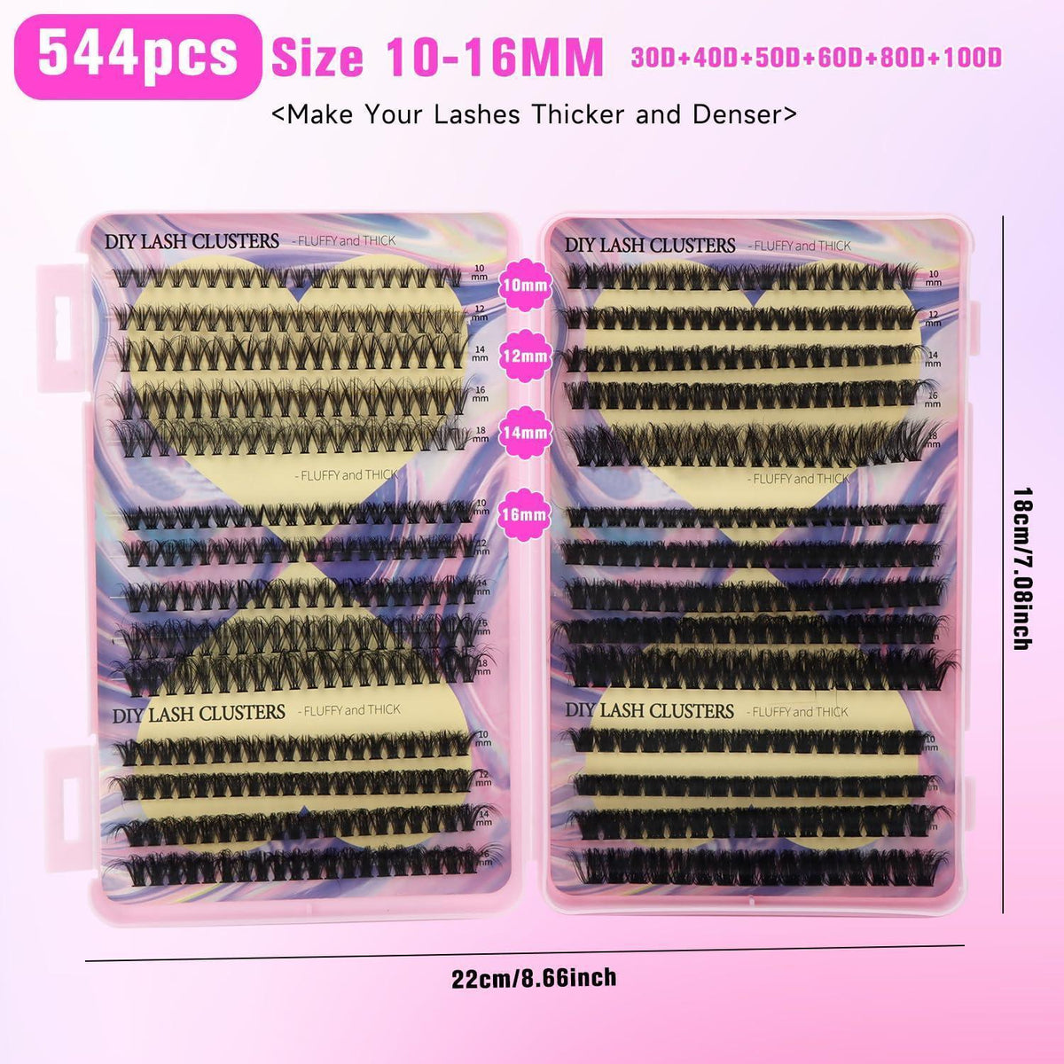 544 Wimpern Extensions Kit – DIY Lash Clusters 30D-100D