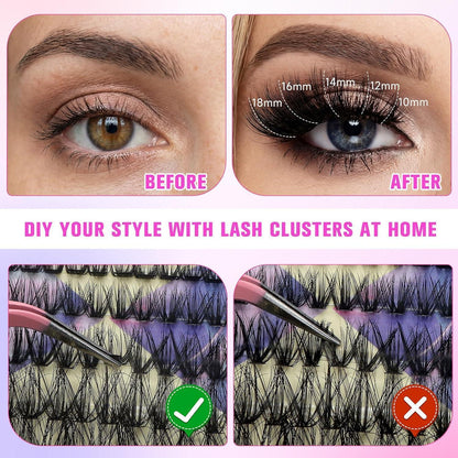 544 Wimpern Extensions Kit – DIY Lash Clusters 30D-100D
