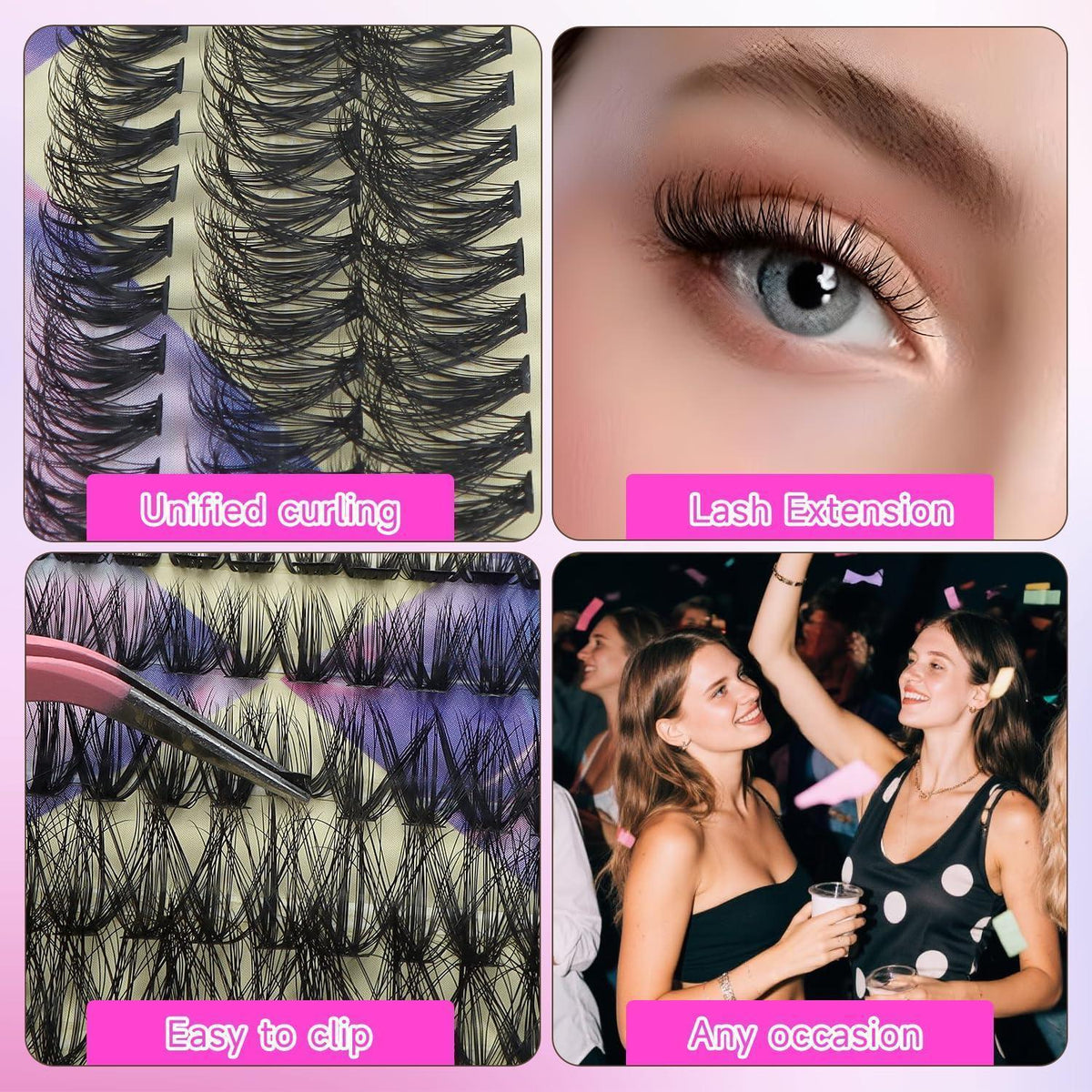 544 Wimpern Extensions Kit – DIY Lash Clusters 30D-100D