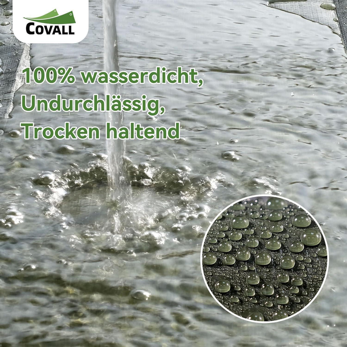 Grüne Abdeckplane 4x6m | Wasserdicht, UV-beständig & Reißfest