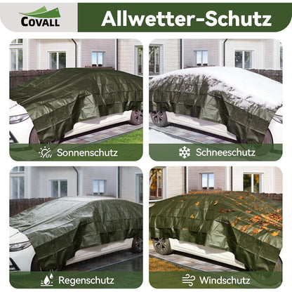 Grüne Abdeckplane 4x6m | Wasserdicht, UV-beständig & Reißfest