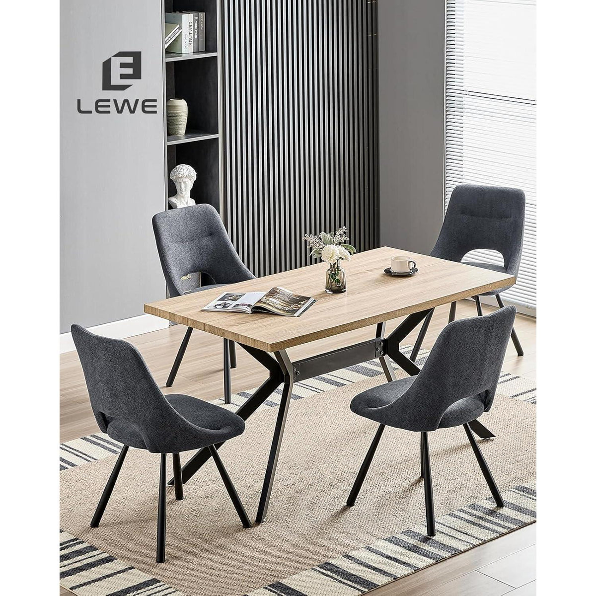 Drehbare Esszimmerstühle Set 4x, Dunkelgrau