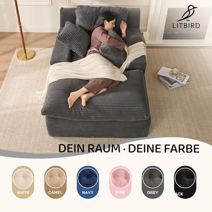 160cm Chaiselongue Sofa mit Schlaffunktion – Grau
