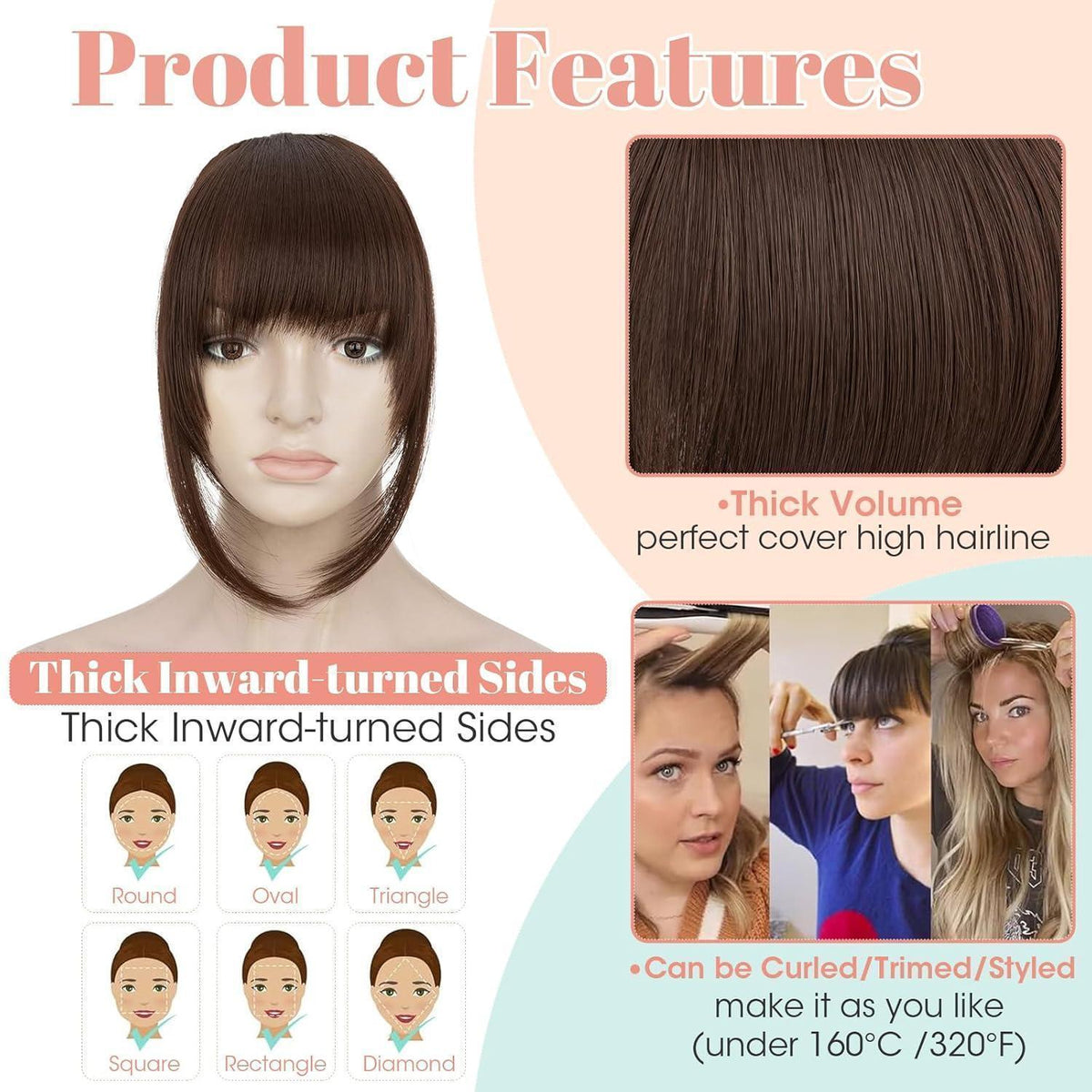 Clip-in Pony – Französisch, Schokoladenbraun, für jeden Look