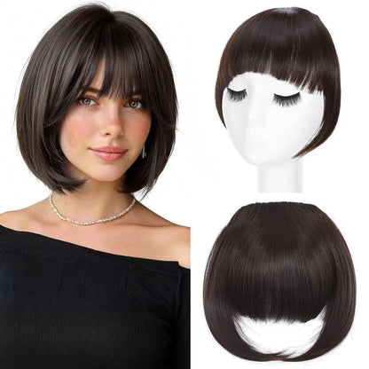Clip-in Pony dunkelbraun – Synthetik Haarteil für Damen