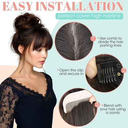 Clip-in Pony dunkelbraun – Synthetik Haarteil für Damen