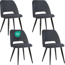 Esszimmerstühle Set 4 - Gepolsterte Samtstühle Schwarz