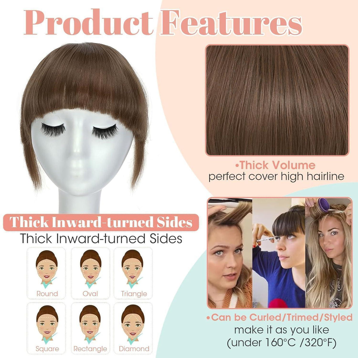 Clip-in Pony – Französisch, Kastanienbraun, für jeden Look