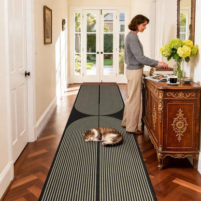 Webteppich Läufer 80x300cm Rutschfest & Waschbar – Modern für Flur & Küche