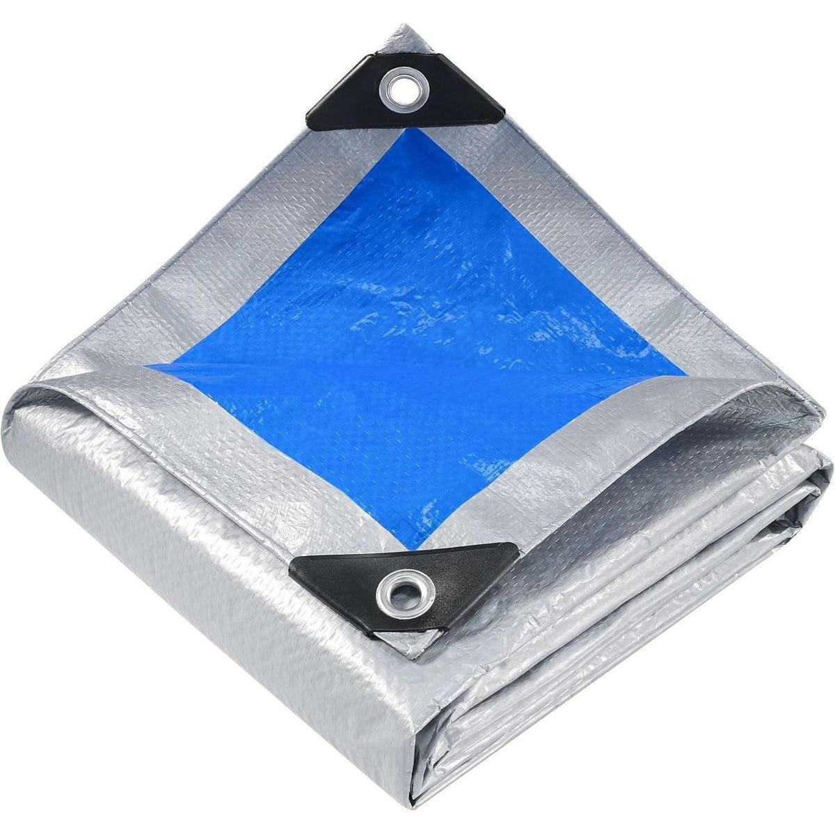 Wasserdichte Plane 5x6m – Silber/Blau, UV & Reißfest