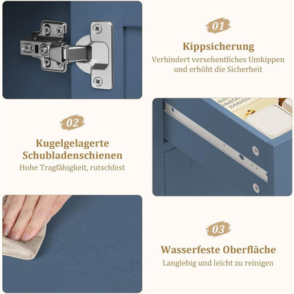 Blauer Küchenschrank mit Arbeitsplatte & Schubladen