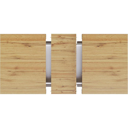 Ausziehtisch Holzfurnier mit Relief & Stauraum (110/140x70cm)