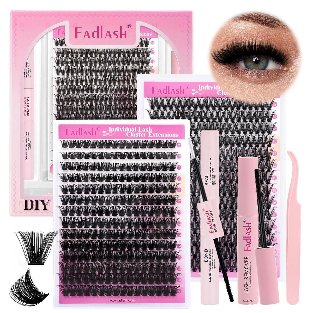 DIY Wimpernverlängerungs Set mit Kleber & Entferner