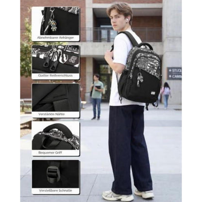 Schulrucksack Jungen Teenager Schwarz – Groß, Robust & Vielseitig