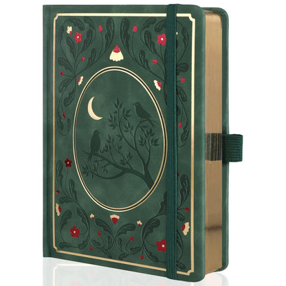 Liniertes A5 Tagebuch mit 320 Seiten – Grünes Hardcover Notizbuch