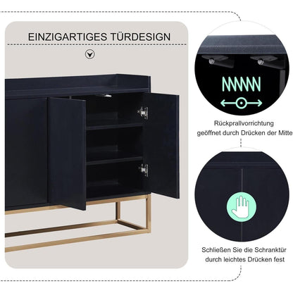Schmaler Sideboard Schwarz – Griffloser Flur- & Wohnzimmerschrank