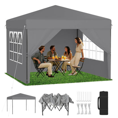 3x3m Pop-Up Pavillon mit Seitenwänden & One-Touch Lift