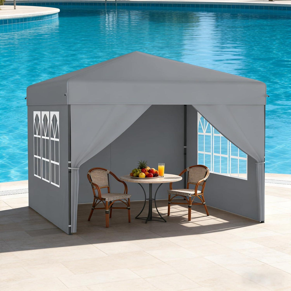 3x3m Pop-Up Pavillon mit Seitenwänden & One-Touch Lift