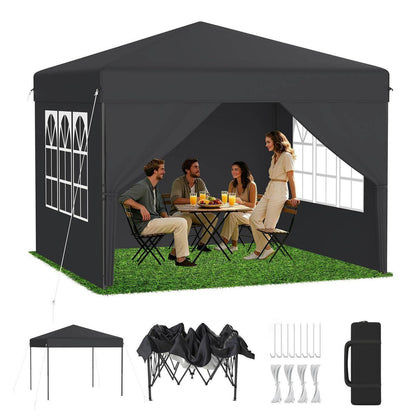 3x3m Pop-Up Pavillon mit Seitenwänden & One-Touch Lift