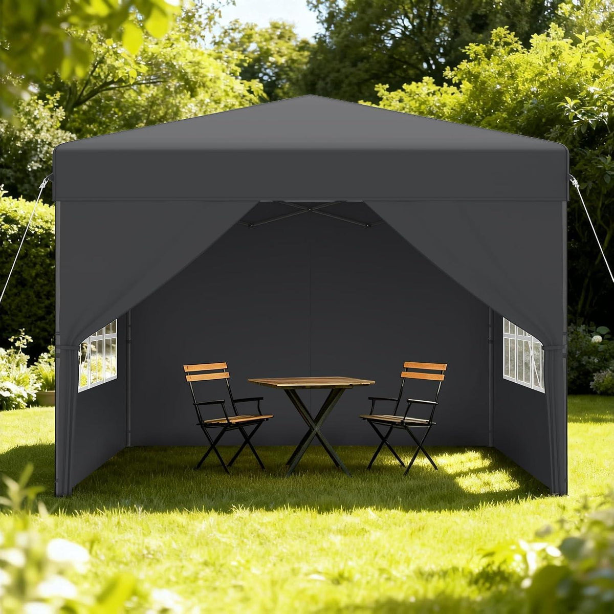 3x3m Pop-Up Pavillon mit Seitenwänden & One-Touch Lift