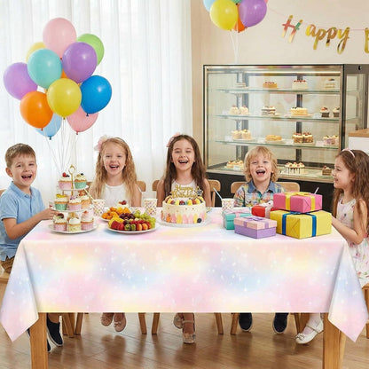 2x Regenbogen Tischdecke Farbverlauf Partydeko 137x274cm