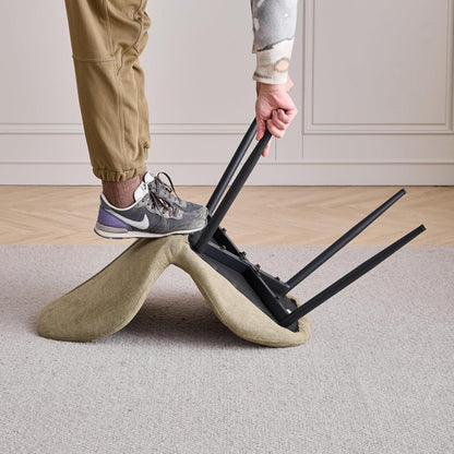 Runder Esstisch Set 100cm & 4 Moderne Leinenstühle Dunkelgrün